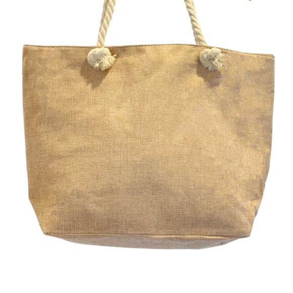 SPARKLING COLOR BLOCK LARGE OVERSIZE BEACH TOTE BAG - Picture 3 of 3